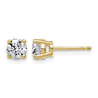 14ky 7/8ct Lab Grown Dia VS+ F+ Round Angled Complete Stud Earrings