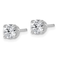 14kw 1ct Lab Grown Dia VS+ F+ Round Angled Complete Stud Earrings