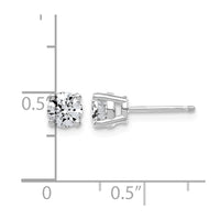 14kw 1ct Lab Grown Dia VS/SI+ G+ Round Angled Complete Stud Earrings