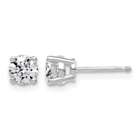14kw 1ct Lab Grown Dia VS+ F+ Round Angled Complete Stud Earrings