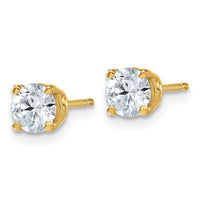 14ky 1ct Lab Grown Dia VS+ F+ Round Angled Complete Stud Earrings