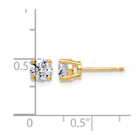 14ky 1ct Lab Grown Dia VS/SI+ G+ Round Angled Complete Stud Earrings