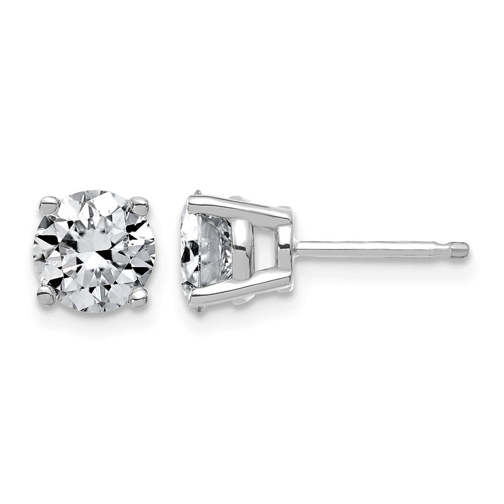14kw 2ct Lab Grown Dia VS/SI+ G+ Round Angled Complete Stud Earrings