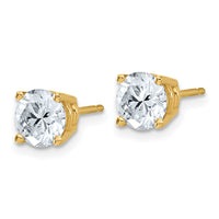 14ky 2ct Lab Grown Dia VS+ F+ Round Angled Complete Stud Earrings