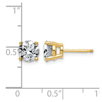 14ky 2ct Lab Grown Dia VS+ F+ Round Angled Complete Stud Earrings