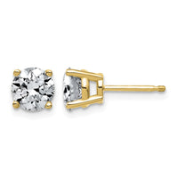 14ky 2ct Lab Grown Dia VS+ F+ Round Angled Complete Stud Earrings