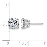 14kw 3ct Lab Grown Dia VS/SI+ G+ Round Angled Complete Stud Earrings