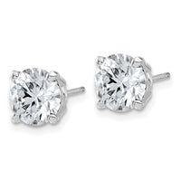 14kw 4ct Lab Grown Dia VS/SI+ G+ Round Angled Complete Stud Earrings