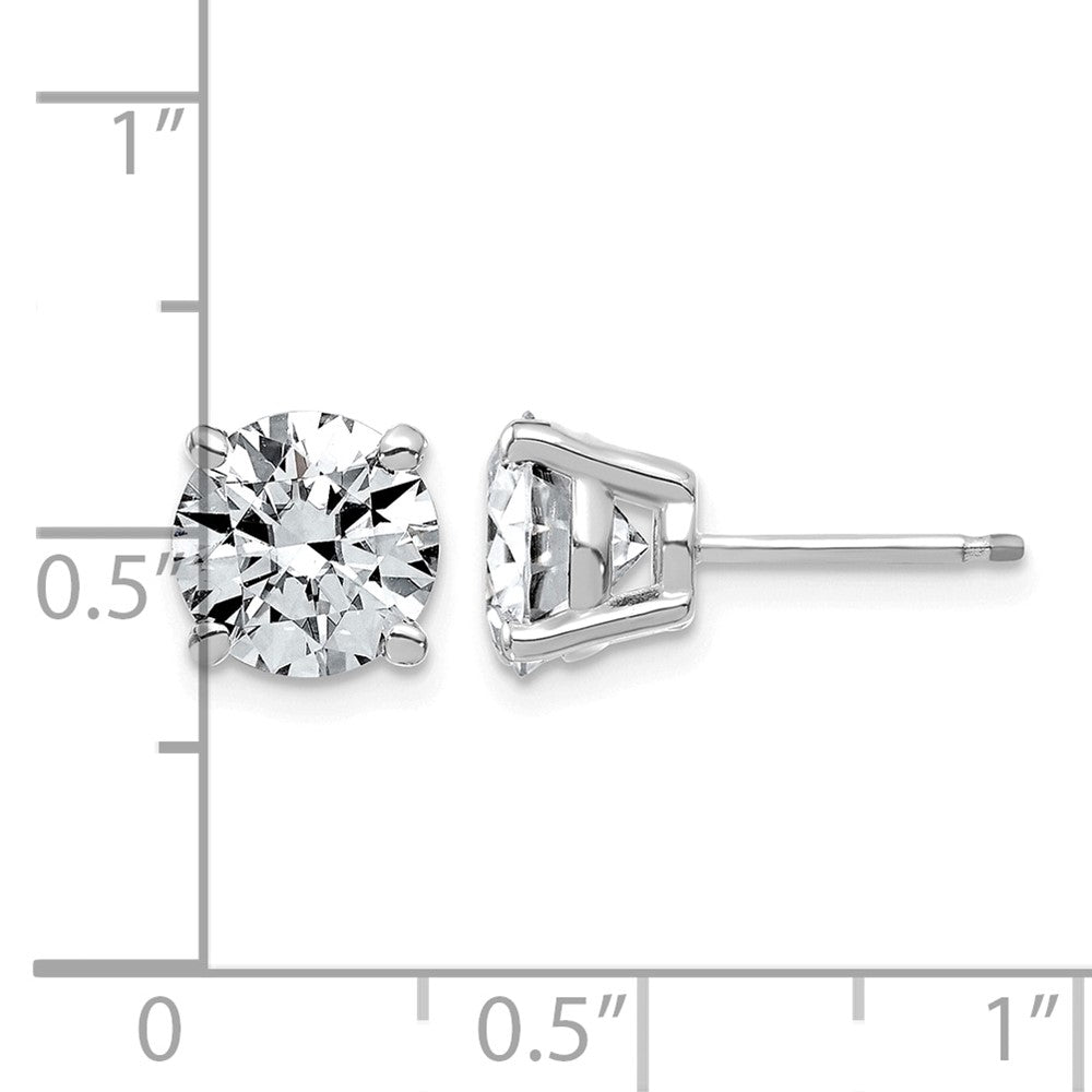 14kw 4ct Lab Grown Dia VS/SI+ G+ Round Angled Complete Stud Earrings