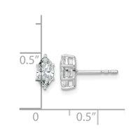 14kw 3/4 ctw Lab Grown Diamond VS+ F+ Marquise 6 Prong Earring