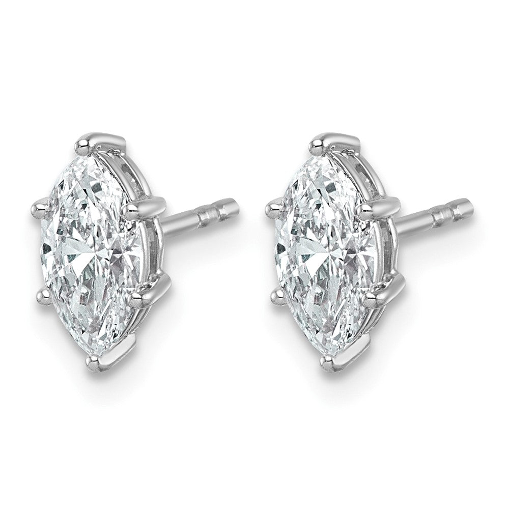 14kw 1 1/4 ctw Lab Grown Diamond VS+ F+ Marquise 6 Prong Earring
