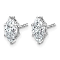 14kw 1 1/4 ctw Lab Grown Diamond VS+ F+ Marquise 6 Prong Earring