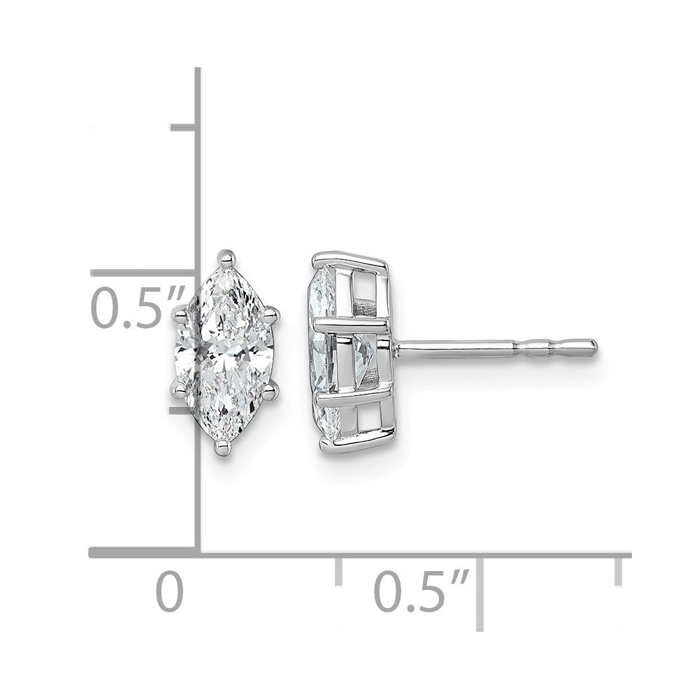 14kw 1 1/4 ctw Lab Grown Diamond VS+ F+ Marquise 6 Prong Earring