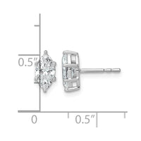 14kw 1 1/4 ctw Lab Grown Diamond VS+ F+ Marquise 6 Prong Earring