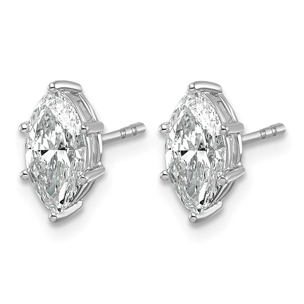 14kw 1 1/3 ctw Lab Grown Diamond VS+ F+ Marquise 6 Prong Earring