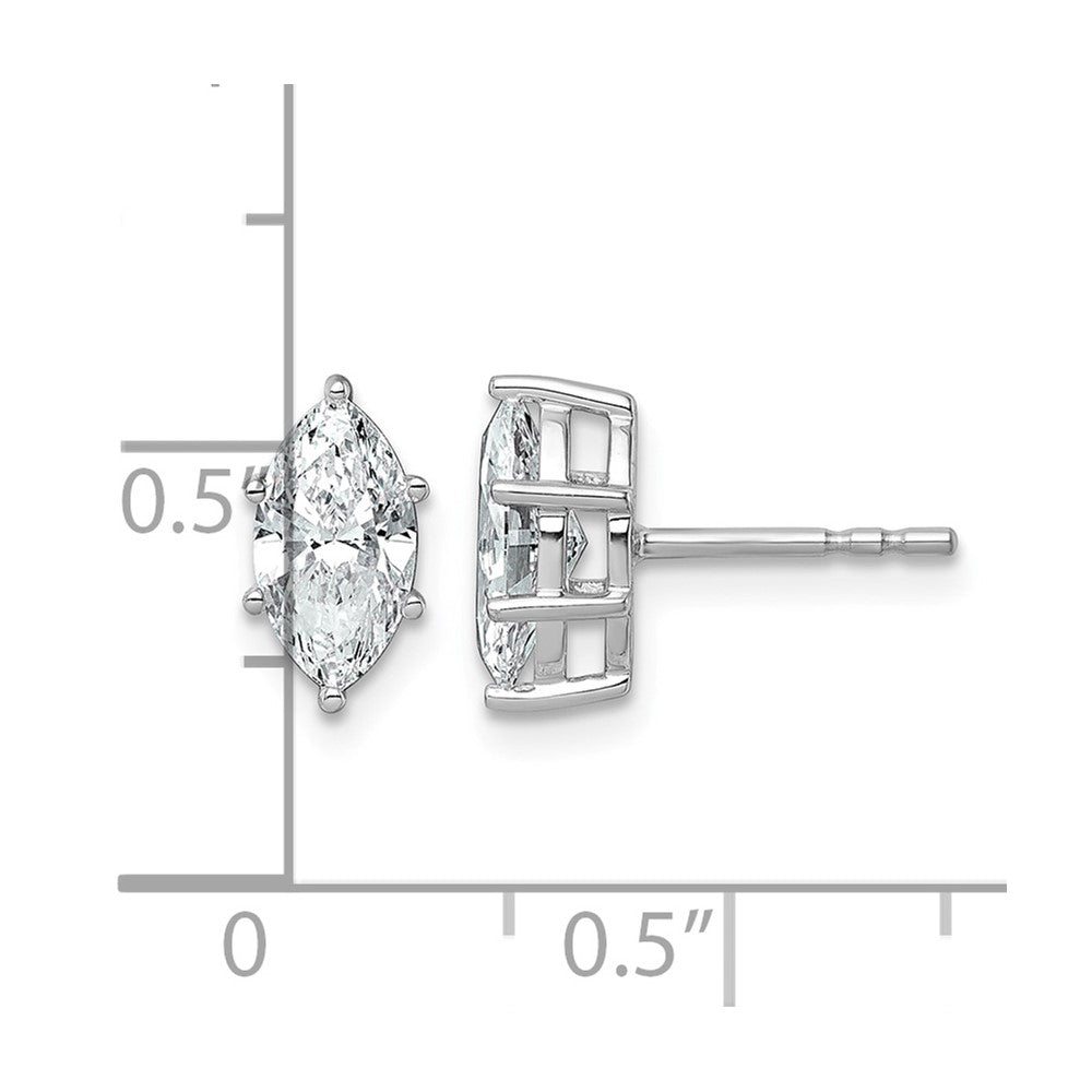 14kw 1 1/3 ctw Lab Grown Diamond VS+ F+ Marquise 6 Prong Earring