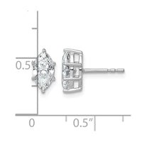 14kw 1 1/3 ctw Lab Grown Diamond VS+ F+ Marquise 6 Prong Earring