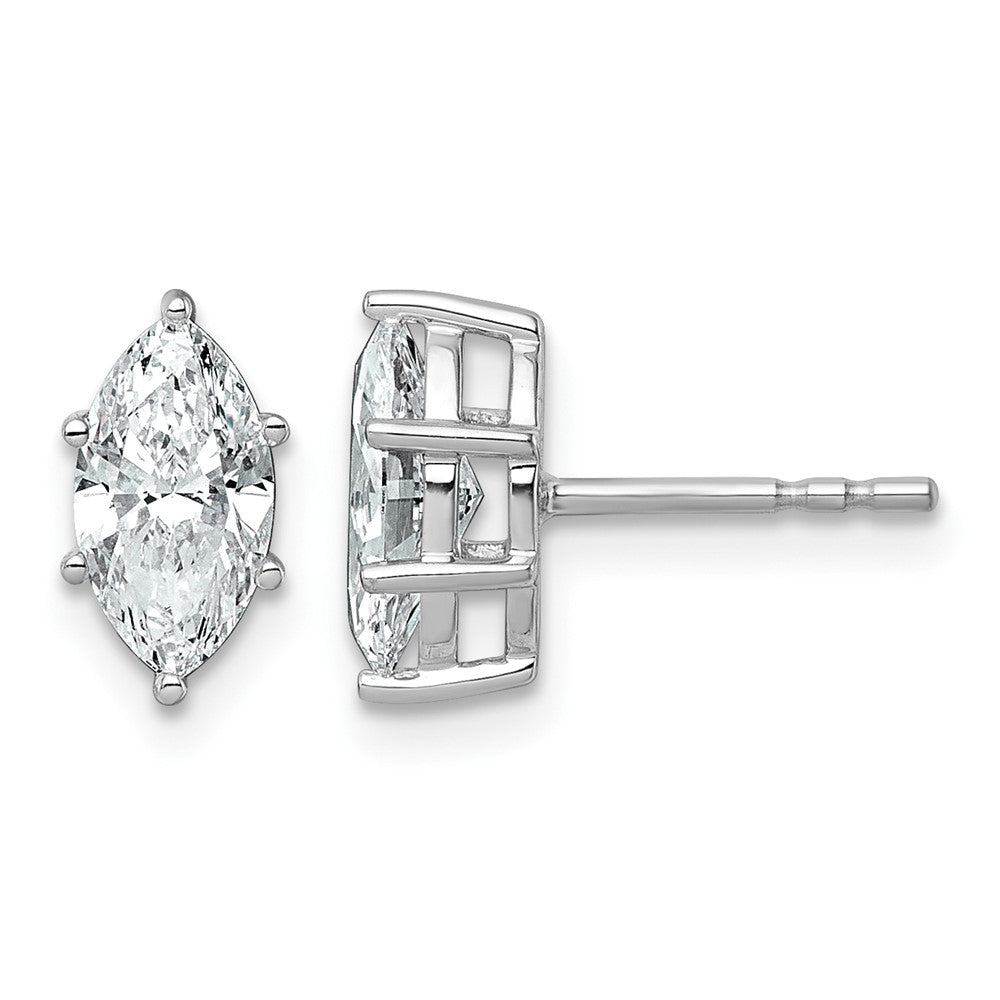 14kw 1 1/3 ctw Lab Grown Diamond VS+ F+ Marquise 6 Prong Earring