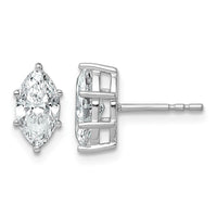 14kw 1 1/3 ctw Lab Grown Diamond VS+ F+ Marquise 6 Prong Earring
