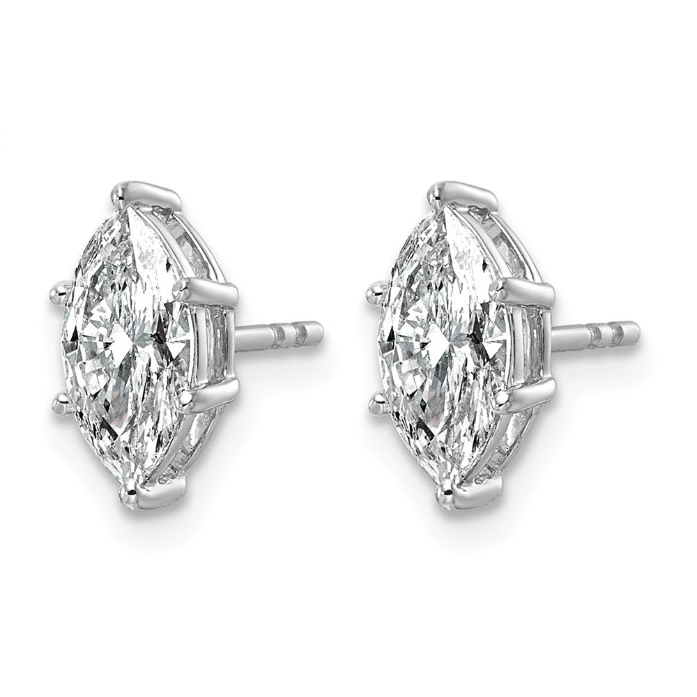 14kw 1 1/2 ctw Lab Grown Diamond VS+ F+ Marquise 6 Prong Earring