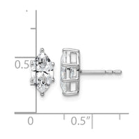 14kw 1 1/2 ctw Lab Grown Diamond VS+ F+ Marquise 6 Prong Earring