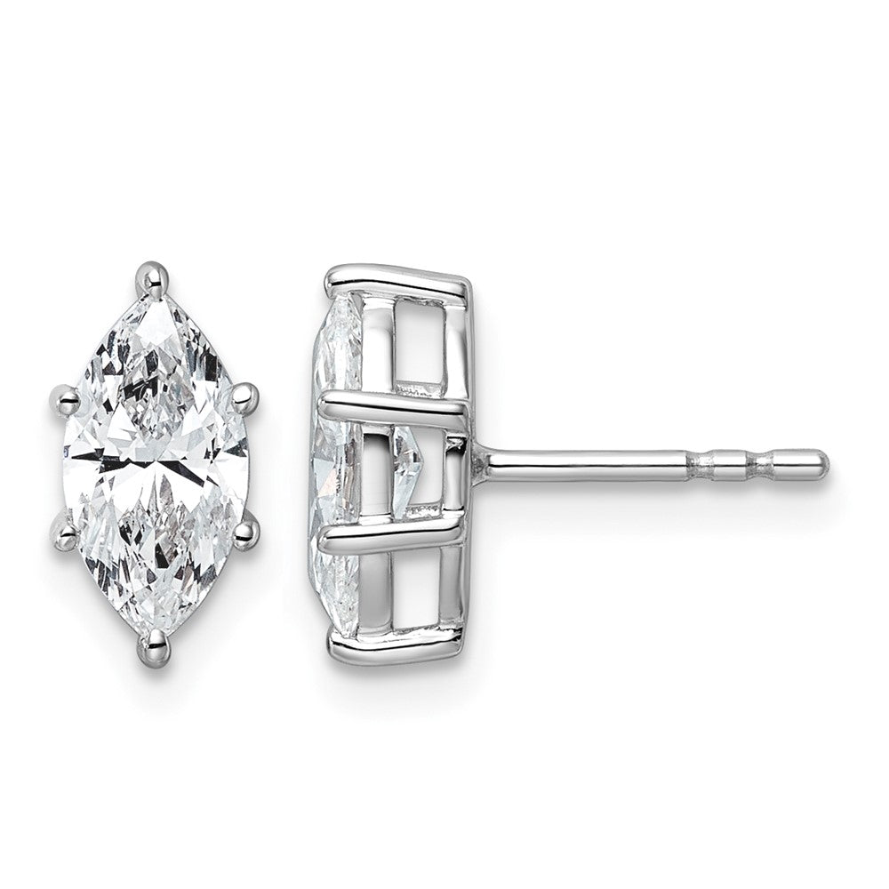 14kw 1 1/2 ctw Lab Grown Diamond VS+ F+ Marquise 6 Prong Earring