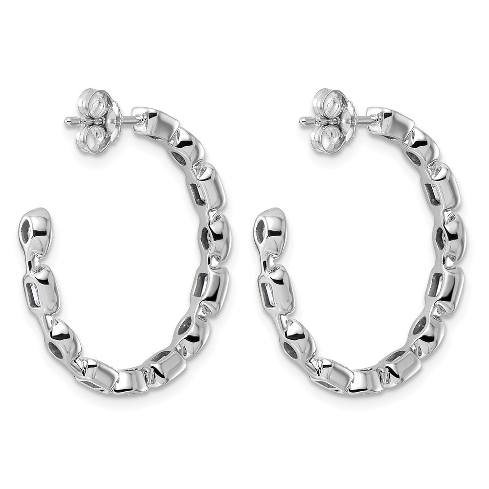 14kw 2 3/4ct LabGrown Dia VS+ F+ Post Emerald/Oval Comp Hoop Earrings