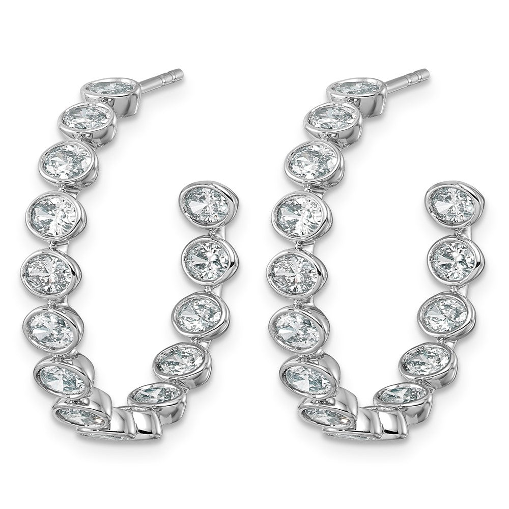 14kw 2 5/8ct LabGrown Dia VS+ F+ Post East/West Oval Comp Hoop Earrings