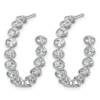 14kw 2 5/8ct LabGrown Dia VS+ F+ Post East/West Oval Comp Hoop Earrings