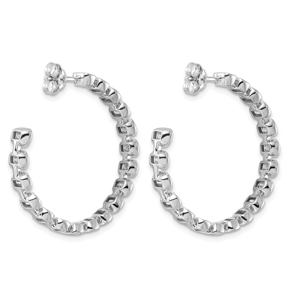 14kw 4 7/8ct LabGrown Dia VS+ F+ Post Emerald Comp Hoop Earrings