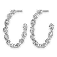 14kw 1 1/2ct Lab Grown Dia VS+ F+ Post Pear Comp Hoop Earrings