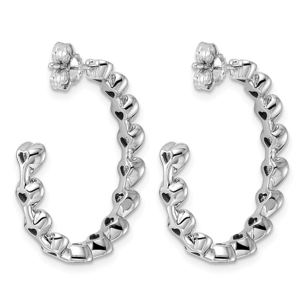 14kw 2 1/2ct Lab Grown Dia VS+ F+ Post Heart Comp Hoop Earrings