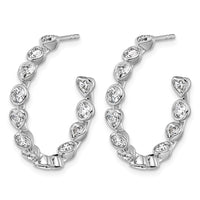 14kw 2 5/8ct Lab Grown Dia VS+ F+ Post Round/Heart Comp Hoop Earrings