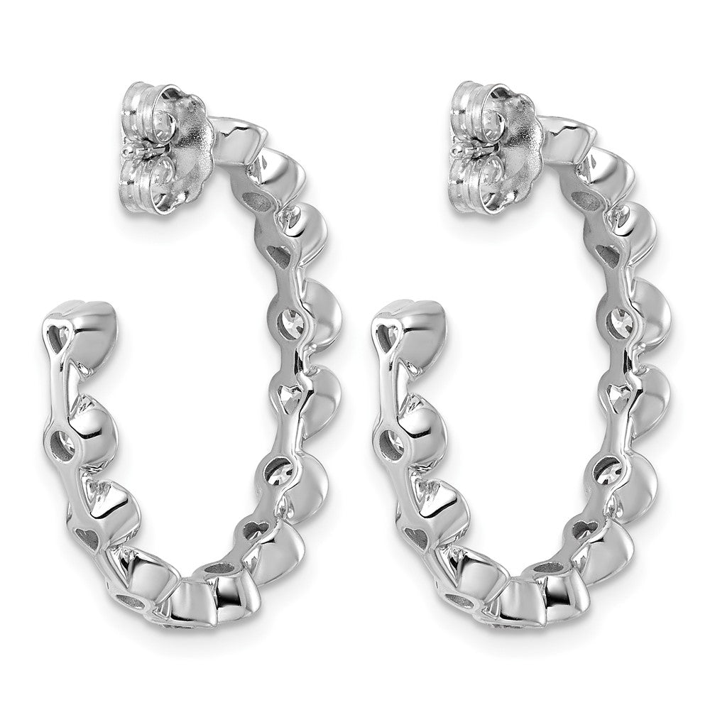 14kw 2 5/8ct Lab Grown Dia VS+ F+ Post Round/Heart Comp Hoop Earrings