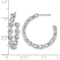 14kw 2 5/8ct Lab Grown Dia VS+ F+ Post Round/Heart Comp Hoop Earrings