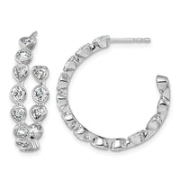 14kw 2 5/8ct Lab Grown Dia VS+ F+ Post Round/Heart Comp Hoop Earrings