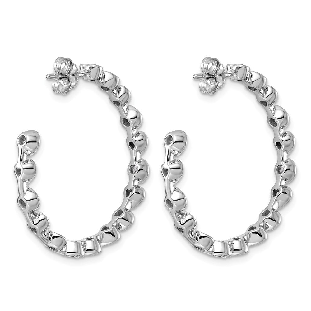 14kw 3 1/3ct Lab Grown Dia VS+ F+ Post Round/Heart Comp Hoop Earrings