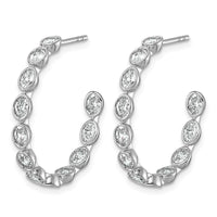 14kw 2 1/8ct Lab Grown Dia VS+ F+ Post Oval Comp Hoop Earrings