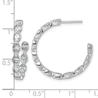 14kw 2 1/8ct Lab Grown Dia VS+ F+ Post Oval Comp Hoop Earrings