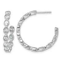 14kw 2 1/8ct Lab Grown Dia VS+ F+ Post Oval Comp Hoop Earrings
