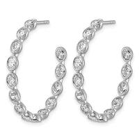 14kw 2 1/2ct Lab Grown Dia VS+ F+ Post Oval Comp Hoop Earrings