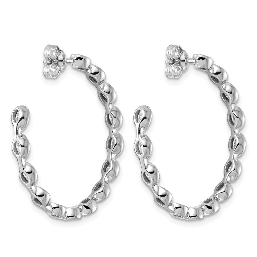 14kw 2 1/2ct Lab Grown Dia VS+ F+ Post Oval Comp Hoop Earrings