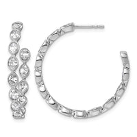 14kw 2 1/2ct Lab Grown Dia VS+ F+ Post Oval Comp Hoop Earrings