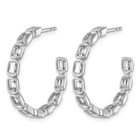 14kw 3 1/4ct Lab Grown Dia VS+ F+ Post Emerald Comp Hoop Earrings