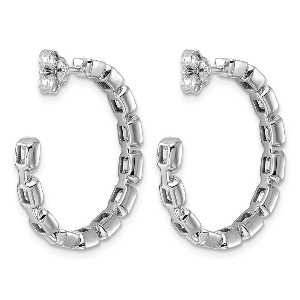 14kw 3 1/4ct Lab Grown Dia VS+ F+ Post Emerald Comp Hoop Earrings
