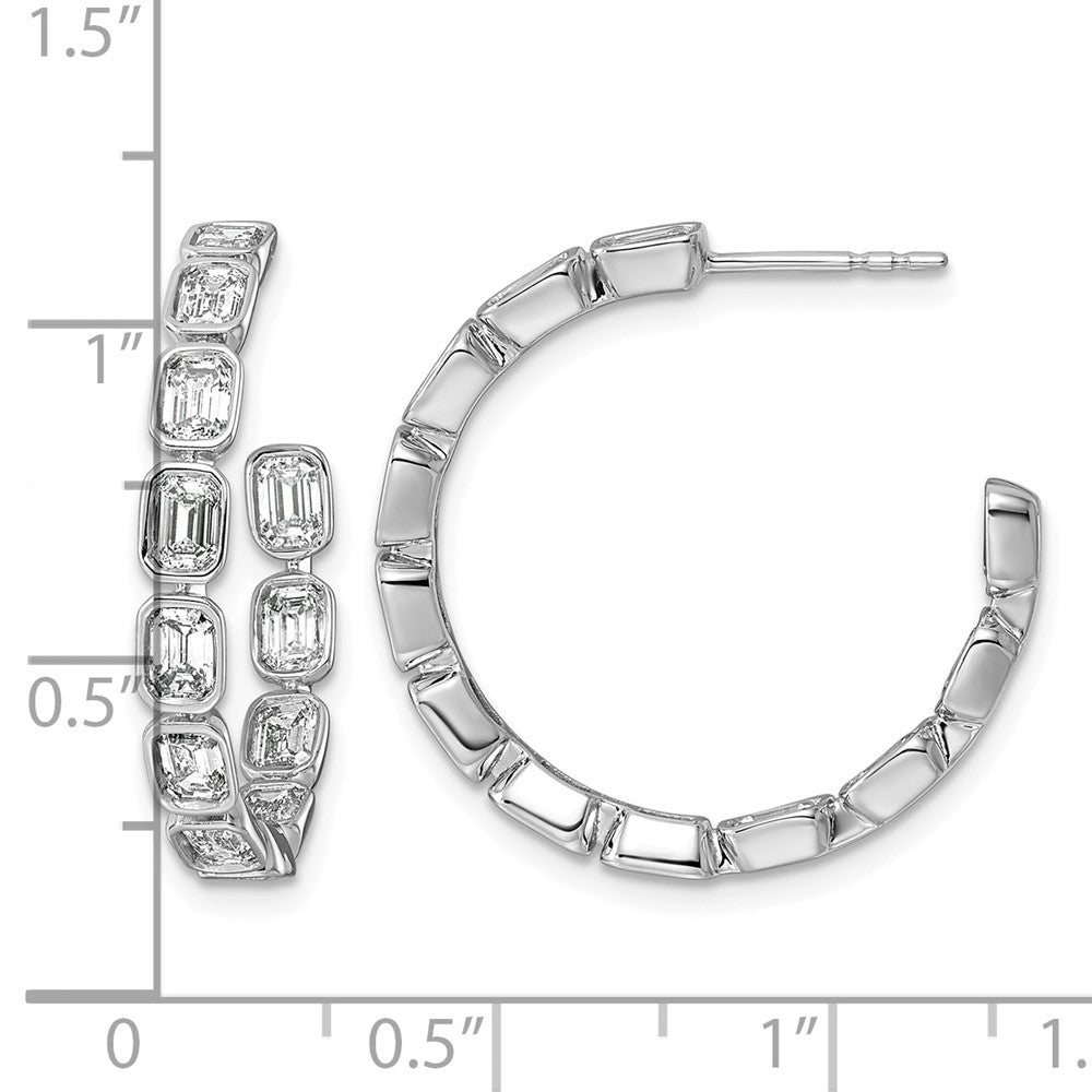 14kw 3 1/4ct Lab Grown Dia VS+ F+ Post Emerald Comp Hoop Earrings