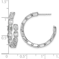 14kw 3 1/4ct Lab Grown Dia VS+ F+ Post Emerald Comp Hoop Earrings