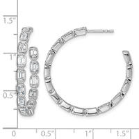 14kw 4ct Lab Grown Dia VS+ F+ Post Emerald Comp Hoop Earrings