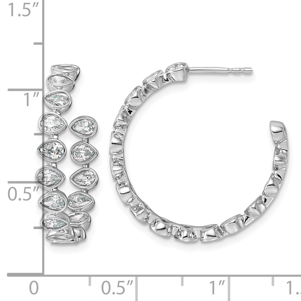 14kw 2 1/4ct LabGrown Dia VS+ F+ Post East/West Pear Comp Hoop Earrings
