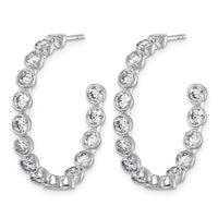 14kw 3 1/2ct Lab Grown Dia VS+ F+ Post Round Comp Hoop Earrings